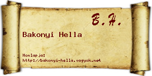 Bakonyi Hella névjegykártya